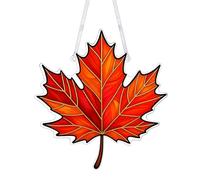 Feuilles d'érable Suncatcher, gloss de lumière du soleil cristalline, 18,7x20 cm, ornement de suspension d'automne, décoration d'automne en acrylique, facile à installer, pour les bureaux à domicile P