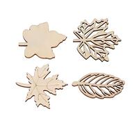 Feuilles en Bois pour l'Artisanat, Feuilles d'automne pour Métier d'automne Artisanat Bois inachevé 80pcs Feuille Creux en Bois Lisse en Bois Composite Bois Creuse de Feuille de Feuille pour