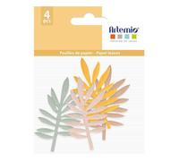 Feuilles en papier décoratives - ARTEMIO - 4 feuilles de sumac - Multicolore - 8x4,5 cm - Mixte