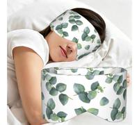 Feuilles et branches d'eucalyptus à l'aquarelle, Masque de sommeil pour la maison, les voyages et le travail posté, couvrant entièrement les yeux et bloquant la lumière
