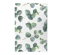 Feuilles et Branches d'eucalyptus à l'aquarelle, Puzzles de 1000 pièces en Bois, Jeu Familial, décoration Murale pour Adultes et Adolescents