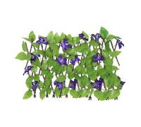 Feuilles et fleurs artificielles sur treillis en saule - 40 x 20 cm - Haie extensible avec feuilles artificielles - Clôture décorative ou d'intimité pour jardin, mur, intérieur et extérieur