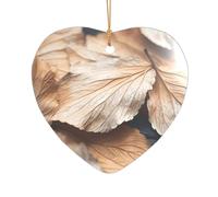 Feuilles florales sur bois rustique - Décoration de Noël à suspendre - Décoration romantique en acrylique pour la maison, un anniversaire de mariage