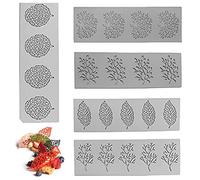 Feuilles Forme gâteau Moule en Silicone, Moules à Fondant en Silicone de Qualité, Feuilles Fondant, Feuille Bonbons Moule, pour Jelly Sucre Candy Chocolat Fondant Décoration de Gâteaux 5 Pièce