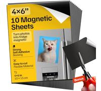 Feuilles Magnétiques avec Support Adhésif - 10 PC de 10 cm x 15 cm chacun - Papier Magnétique Souple pour Artisanat et Bricolage - Feuilles Magnétiques et Adhésives pour Aimants D'images et de Photos