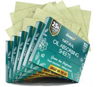 Feuilles matifiantes naturelles l'huile de th vert pour le visage - Feuilles 25 % plus grandes (4,7 x 3 pouces) - 600 feuilles matifiantes fac