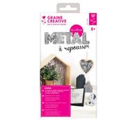 GRAINE CREATIVE Feuilles Métal à Repousser Argenté 10 pièces