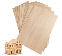 Feuilles Minces de Bois de Balsa,8 Pcs Contreplaqué Plaque Bois de Balsa Feuilles Minces en Tilleul Non Fini Pour Peinture, Modelage, Gravure
