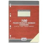 Conquerant Feuilles mobiles 21 x 29,7 cm 100 pages grands carreaux 80 g Jaune