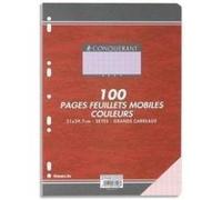 Conquerant Feuilles mobiles 21 x 29 7 a 80 gr. Rose – 100102341 G