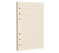 Feuilles mobiles lignées A6 à 6 trous, beige, feuilles de recharge pour classeur A6 standard à 6 anneaux, journaux, planificateurs, idéal pour le bureau, l'étude, les recettes, les voyages et le