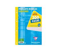 Feuilles mobiles perforées A4 - Grands carreaux - 300 pages