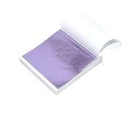 Feuilles pour dorure à la feuille, Paquet de 100 feuilles d'aluminium multicolores 8x8,5 cm for bricolage et scrapbooking(100pcs Peach Purple)