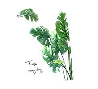 Feuilles Tropicales Stickers Muraux Végétaux Vert Stickers Muraux Vert Feuilles D'écran Décalcomanie Décoration De Décoration De Diy Décoration De Fond Pour Salon