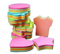 Feuillets autocollants, autocollants auto-adhésifs amovibles - 6 plaquettes par paquet - 100 feuilles par Pad -Per Pad 4 couleurs - Paquet 6 formes différentes à l'intérieur-76mm x 76 mm