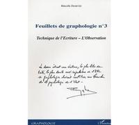 Marcelle Desurvire – Feuillets de graphologie n°3 : Technique de l'écriture – L'observation – Broché