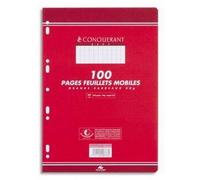 Feuillets mobiles - CONQUERANT - 5 x 5 - 100 pages - A4 - 90g - Blanc