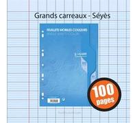 CALLIGRAPHE Feuilles simples couleur Bleu perforées - 210 x 297 mm - 100 pages - Seyes papier Vélin Surfin 80 g avec encart