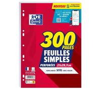 Feuillets mobiles perforées scribzee A4 300P 90g grands carreaux + tags