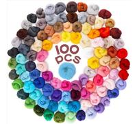 Feutrage Laine Cardée à Feutrer Laine Vierge Feutrée 100Coul à 3g Laines Merinos à Tricoter Laines Cardée Naturelle Kit de Démarrage de Feutrage L'aiguille pour Débutant DIY Feutre Artisanat Bricolage