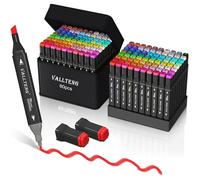 Feutre a Alcool 80 Couleurs, Pointe Double Feutres à Alcool Marqueurs Pinceau et Ciseau Burin Pour Adultes Peinture [A1]