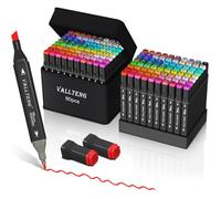 Feutre a Alcool 80 Couleurs, Pointe Double Feutres à Alcool Marqueurs Pinceau et Ciseau Burin Pour Adultes Peinture [A2]