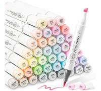 Feutre À Alcool Marqueurs 48 Colorés D'art, Pastel Pinceau Pointe Double Feutres Alcool Pinceau Et Ciseau Burin Pour Artiste Pour Croquis Coloriage Calligraphie Avec Étui, Série Honolulu[Z2655]