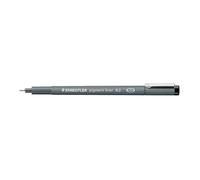 Staedtler Feutre à pointe fine Pigment Liner – Noir 0,2 mm – Pointe longue en métal