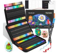 Feutre Acrylique,80 Couleurs Marqueurs Peinture Acrylique à Double Pointe (Pinceau et Fine),Marqueur Acrylique sur Céramique Toile