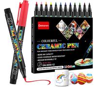 Feutre Acrylique,Feutres En Peinture Porcelaine 12 Couleurs Marqueur Peinture Acrylique Pour Peinture Sur Roche,Céramique,Tissu,Métal,Verre,Bois,Toile,Plastique,Premium Art Et Bricolage.[G488]