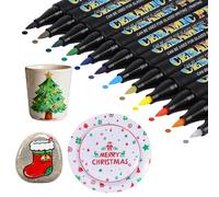 Feutre Acrylique Imperméable, Acrylic Marker avec Embout Pinceau Flexible, Marqueur Acrylique Feutres pour La Peinture sur Céramique, Verre, Roche, Bois, Marqueurs Acryliques pour Enfants et Adultes