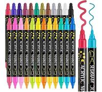 Feutre acrylique - PASSIONOVA - Set 48 couleurs - Double pointe fin/épais - Encre indélébile & imperméable - Multi-surfaces