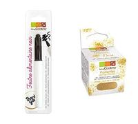 Feutre alimentaire noir + paillettes dorées