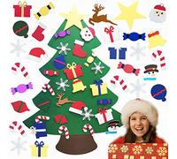 Feutre Arbre de Noël, 3.35ft Sapin de Noël avec 25 Accesoires Détachable DIY Feutre Ornements, Décoration pour Murales des Magasins Maison Cadeau de Noël