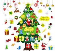 Feutre Arbre De Noël En Feutre, Feutre Arbre De Noël Pour Enfants, 3.28ft Sapin Feutrine A Decorer, Diy Feutre Arbre De Noël Avec 27pcs Ornements, Sapins De Noël Décoration Pour Murales Fenê[Z53]