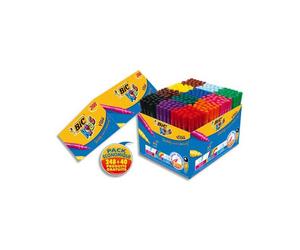 Feutre bic kids visa coloriage pointe fine bloquée ultra-résistante 12 couleurs assorties coffret scolaire 288 unités