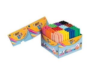 Feutre bic kids visacolor xl coloriage pointe extra-large bloquée couleurs vives coffret scolaire 144 unités