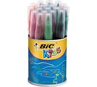 Feutre bic kids visaquarelle encre lavable pointe pinceau extra-souple bloquée couleurs très vives pot 18 unités