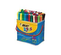 Feutre Bic Visa pointe fine résistante - Baril de 24 Feutres assortis