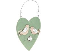 Feutre coeur oiseau vert Deko printemps 17x21cm 6er-Set