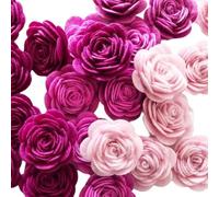 Feutre coloré 24 pièces en feutre artificiel mélangé fleur de rose bricolage artisanat fait main matériel outil pour arche bandeau application accessoires de couture (couleur - 4)