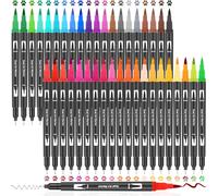 Feutre Coloriage 40 Stylo Feutres Couleurs Aquarelle Pour Enfant Et Stylo Pinceaux À Double Pointe 2mm Et 0,4mm Pour Artiste, Calligraphie, Bullet Journal, Dessin, Création Artistique[Z4310]