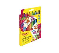 Feutre coloriage jovi lavable capuchon sécurité ventilé pointe solide 3mm 2 formats fine/maxi pochette 12 unités