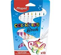 Feutre coloriage maped brush pointe pinceau coloris vifs pochette carton 10 unités