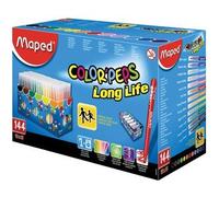 Feutre coloriage maped color'peps triangulaire encre ultra-lavable pointe bloquée coffret scolaire 144 unités