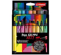 Feutre coloriage stabilo pen 68 max arty encre aquarellablepointe large biseautee etui carton 18 coloris assortis