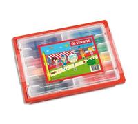 Feutre coloriage stabilo power capuchon ventilé encre lavable pointe moyenne ne sèche pas coffret scolaire 144 unités