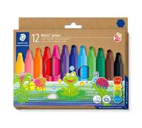 Feutre coloriage staedtler noris junior 329 hexagonal pointe large coloris assortis etui carton 12 unites