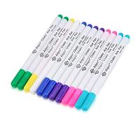 Feutre Couture effacable Crayon,12 pièces marqueurs effaçables à chaud et Crayon de couture pour couture avec bouchon à pinceau,par soluble dans l'eau, craie pour tissu,Couture Accessoires