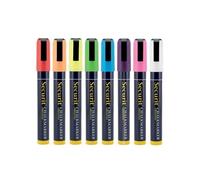 Feutre craie à encre liquide coloré lot de 8 medium 2 6mm Nib pochette Blanc, Rouge, bleu, jaune, vert, rose, orange, violet Securit